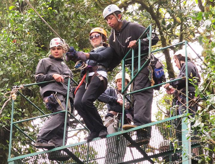 Students ziplining in Monteverde Cloud Forest. photo provided