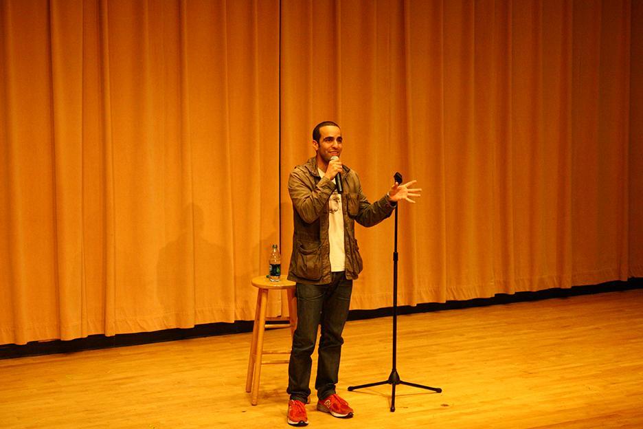 Dan Ahdoot perfroms at IUSB. Preface Photo/JOHN BATLINER
