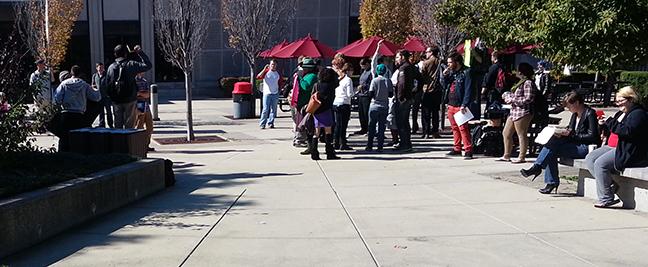 Most of the preaching and counter-protesting took place in front of the University Grill.