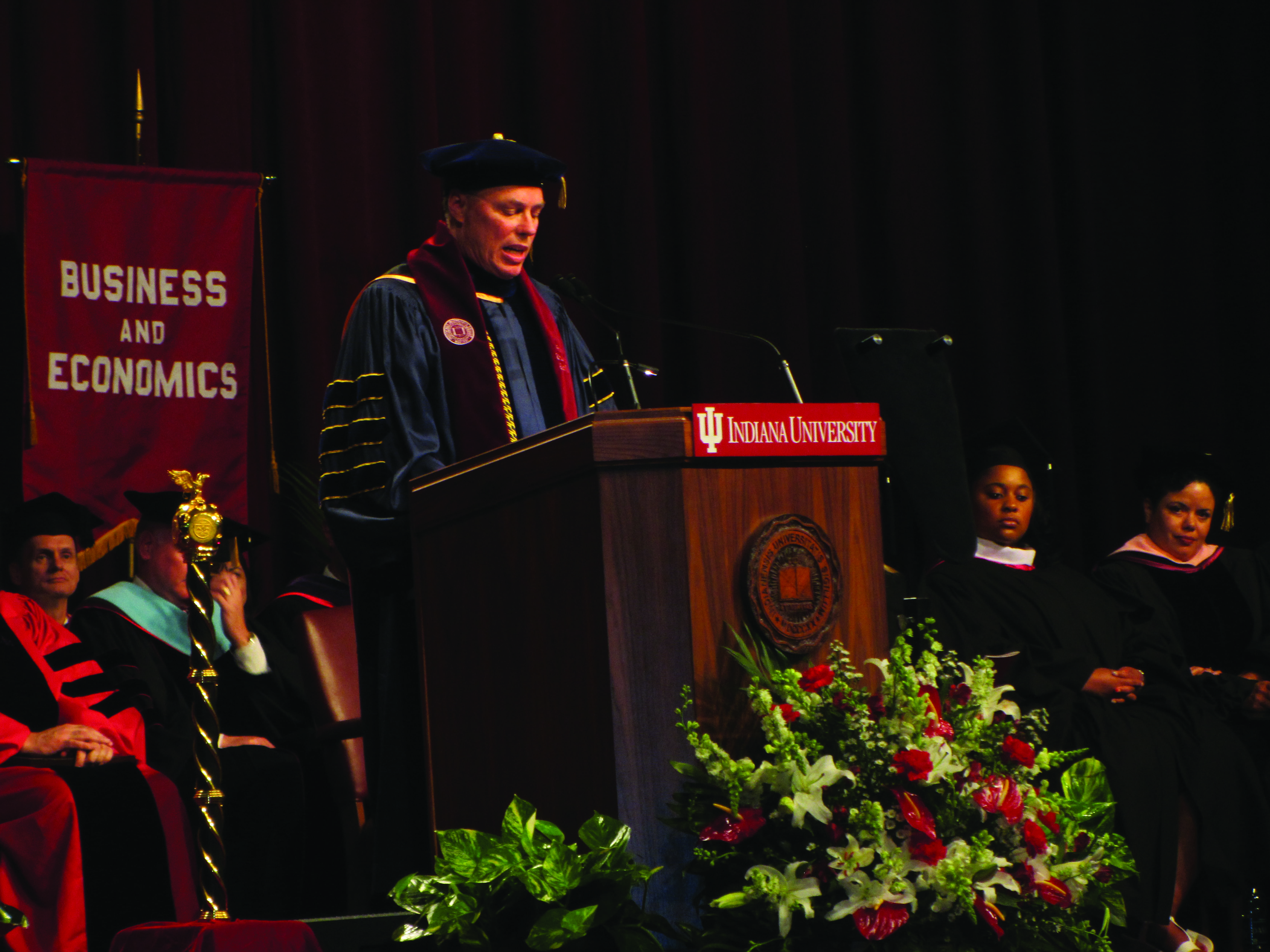 Chancellor Terry Allison gave his installation address in the Student Activities Center Provided/Communications Office, IU South Bend