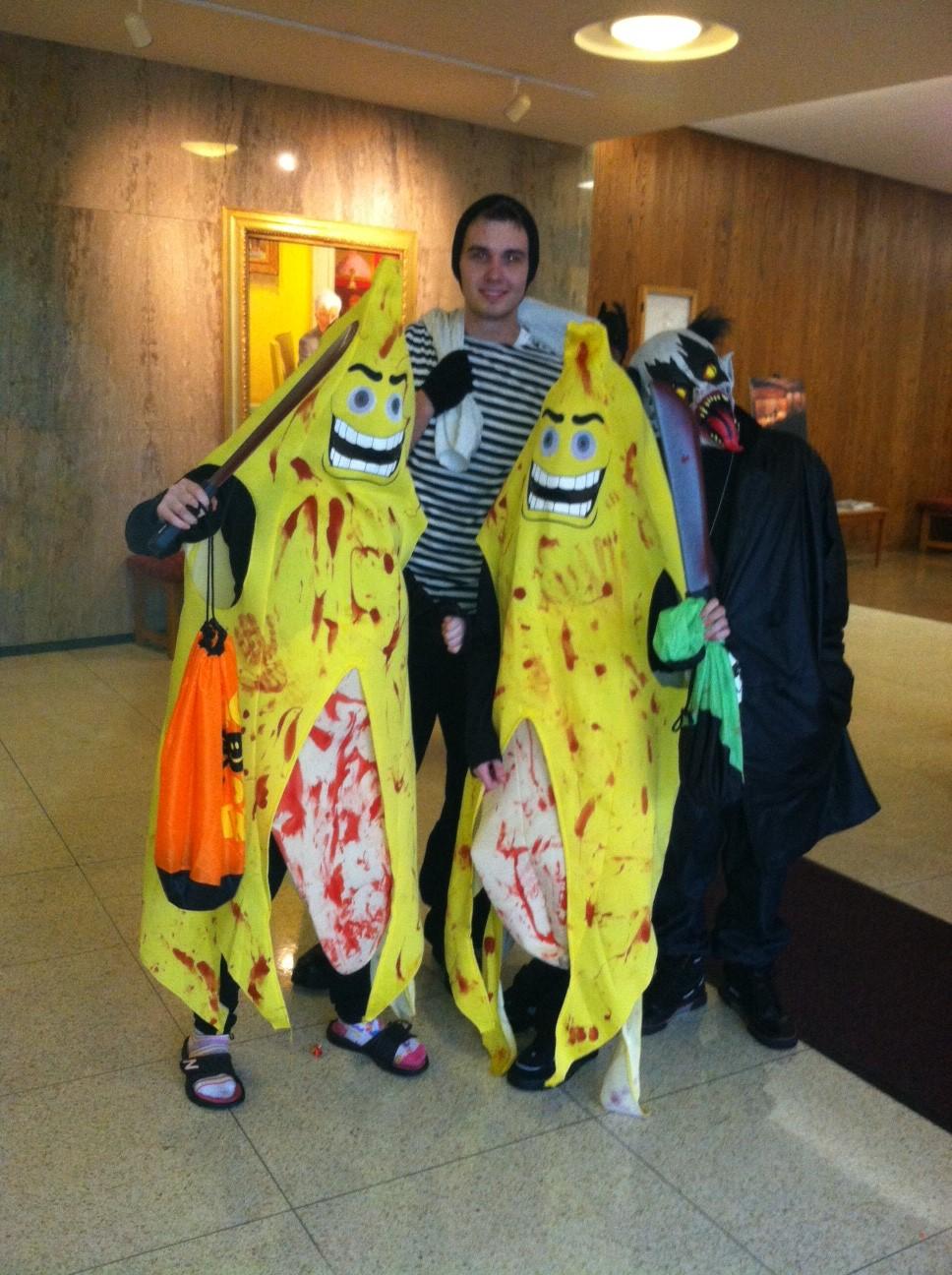 Monsters and ghouls of all ages came to visit the haunted house on Halloween including (from left to right) Jennifer Stone, Brody Shoffner, Ariana Rose and Patrick Johnson. Preface Photo/TRICIA MCCANN