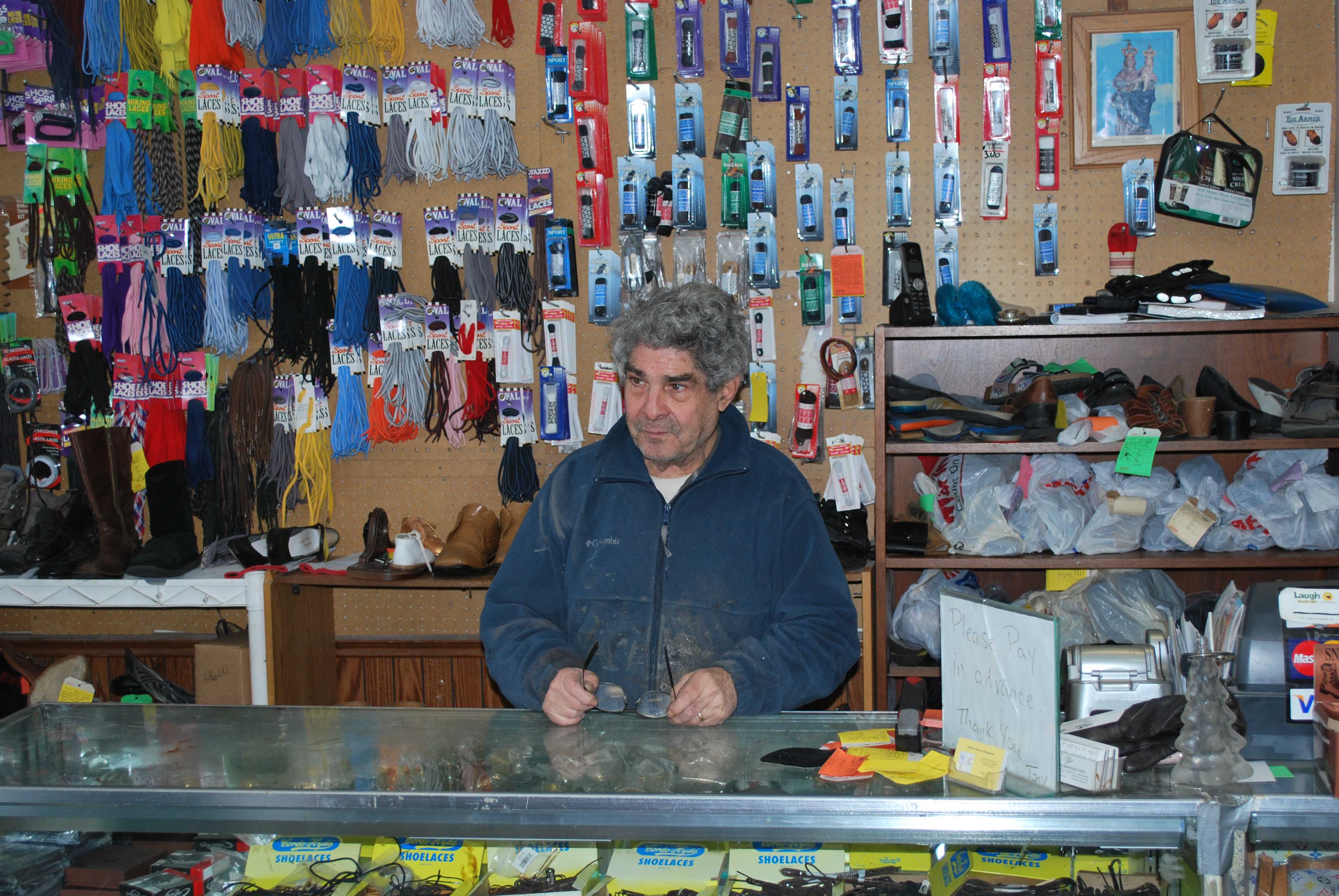 Tony Sergio  working in his shop. Preface photo/NICK WORT