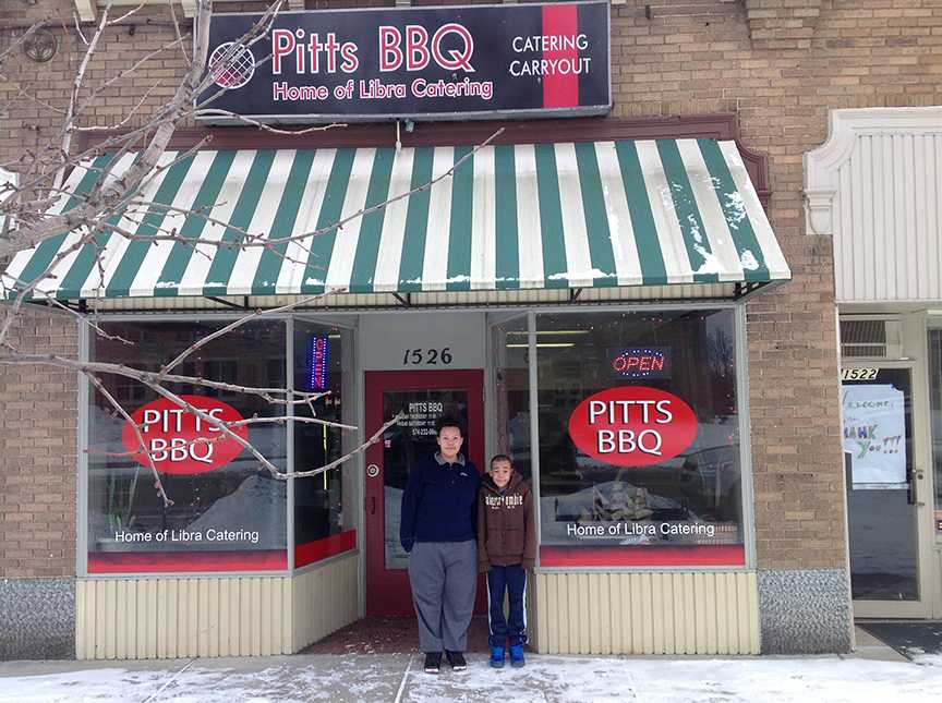 Pitts BBQ is a few blocks away from IU South Bend in River Park. Pictured are Alexandra and Michael Pitts, children of Chef Robert Pitts. (Preface photo: Ryan Lohman).