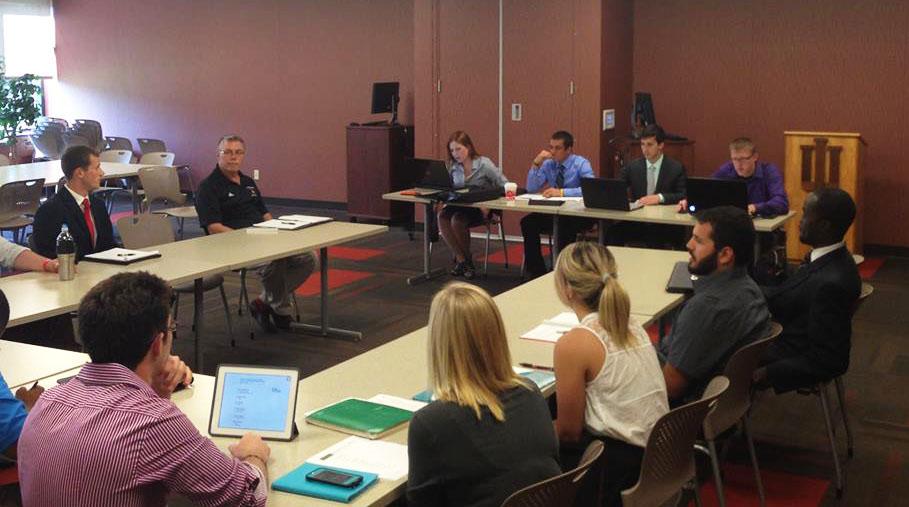 Student Government Association meeting with Chancellor Allison in attendance last semester. Provided/ Jeremy Eiler