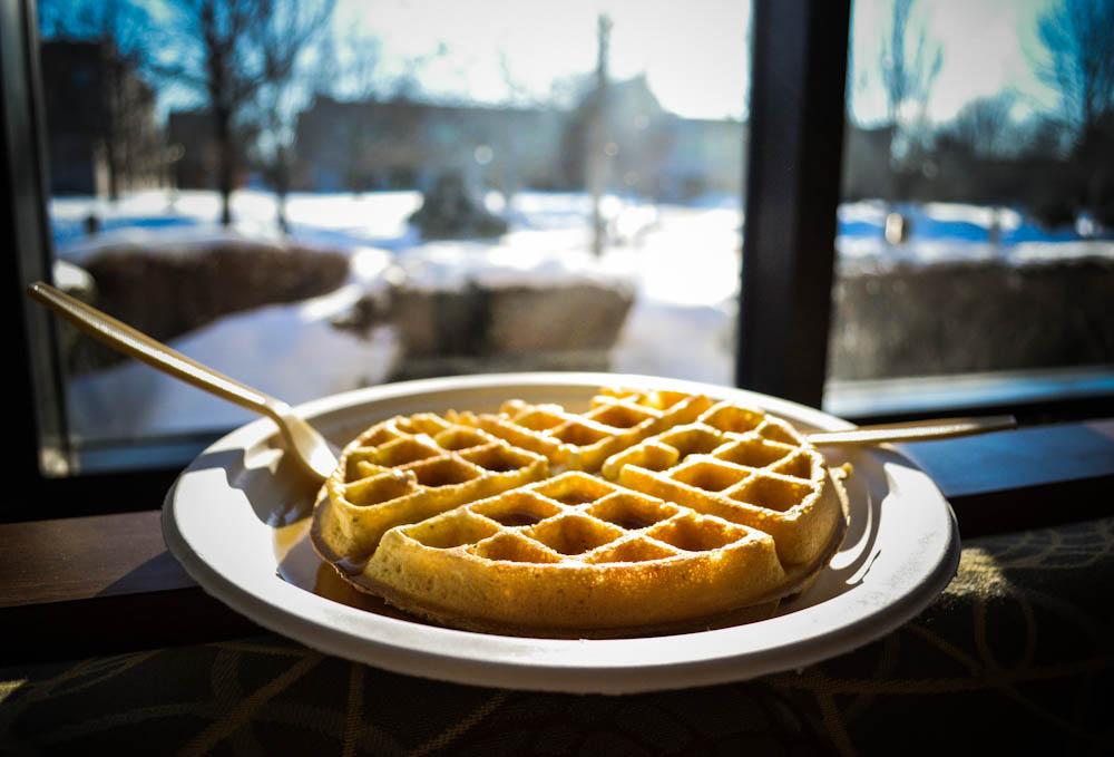 A waffle from the University Grill's new breakfast menu.