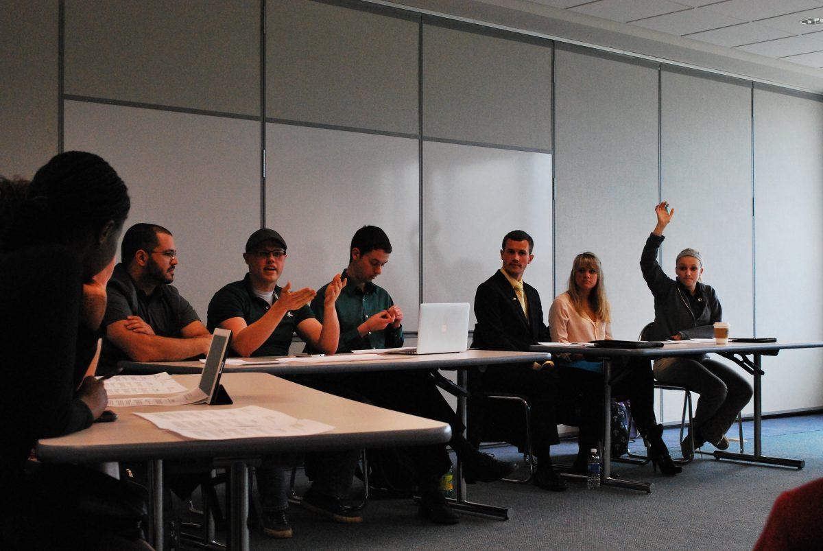 SGA Senate members debate during their meeting Friday, April 4.
(Preface/NICK WORT)