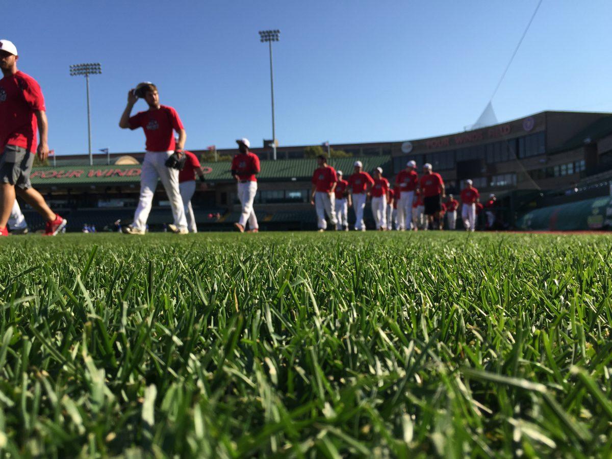 The IUSB Baseball Team prepares to take the field. Photo credit/BENJAMIN MILLER