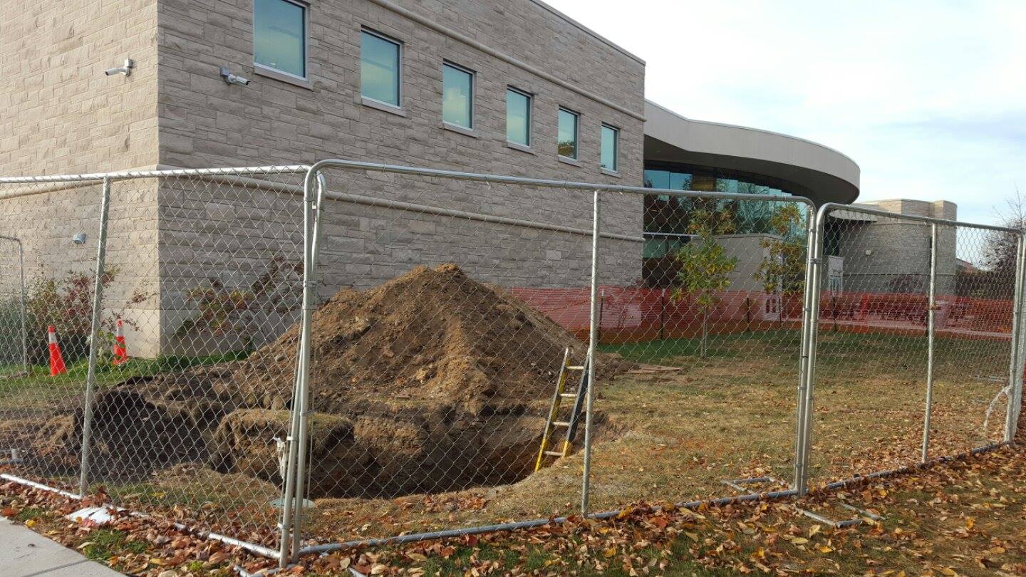 Careful not to fall in this “boring” hole by the Education and Arts building. Photo Credit/Rachael Pittman