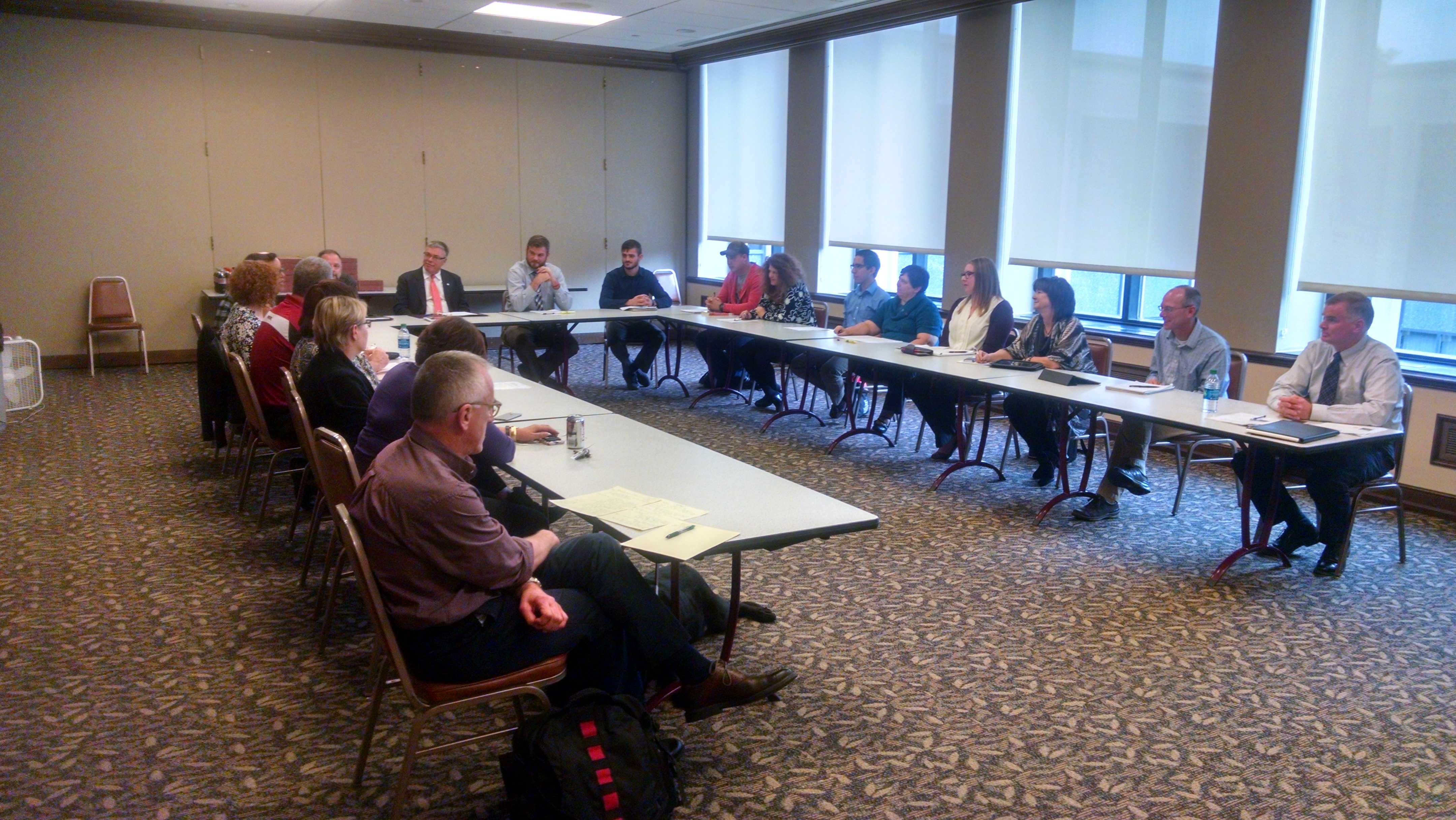 Student veterans book club meeting