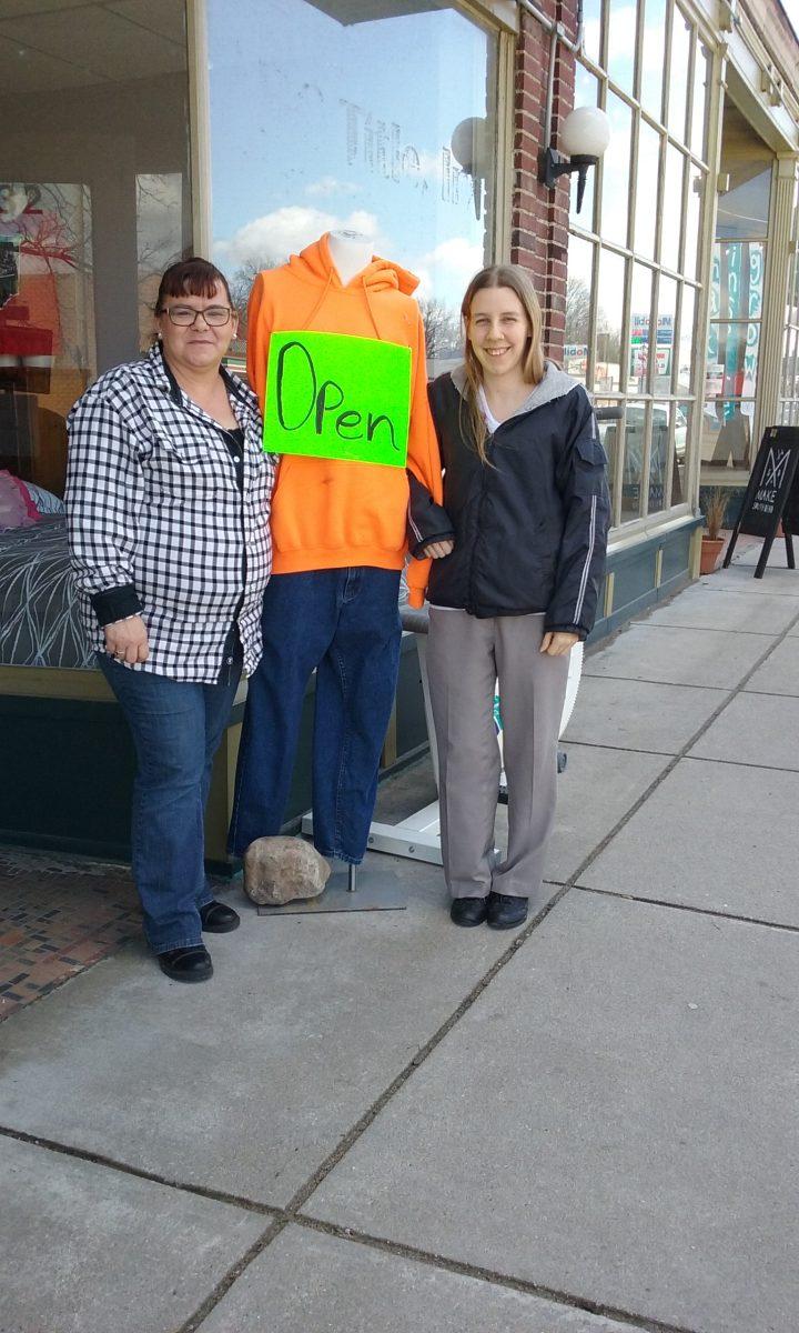 Owners, Tina Philson and Stephanie Campbell, stand outside their fresh new business, Uniquely Yours. Photo Credit/Rachel Nuner
