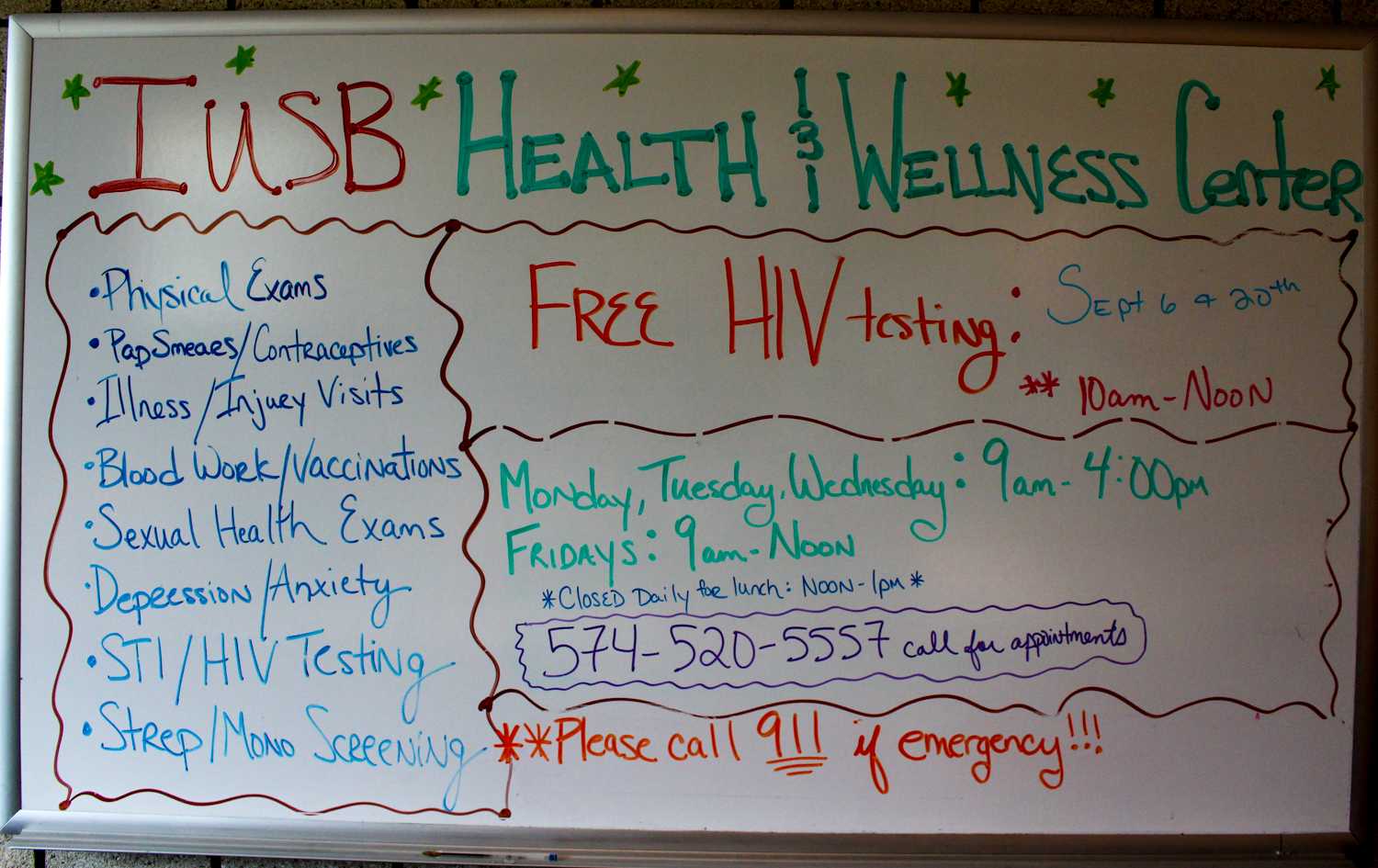 The IUSB Wellness Center offers a list of services to students and employees. PHOTO/Kendall Asbell