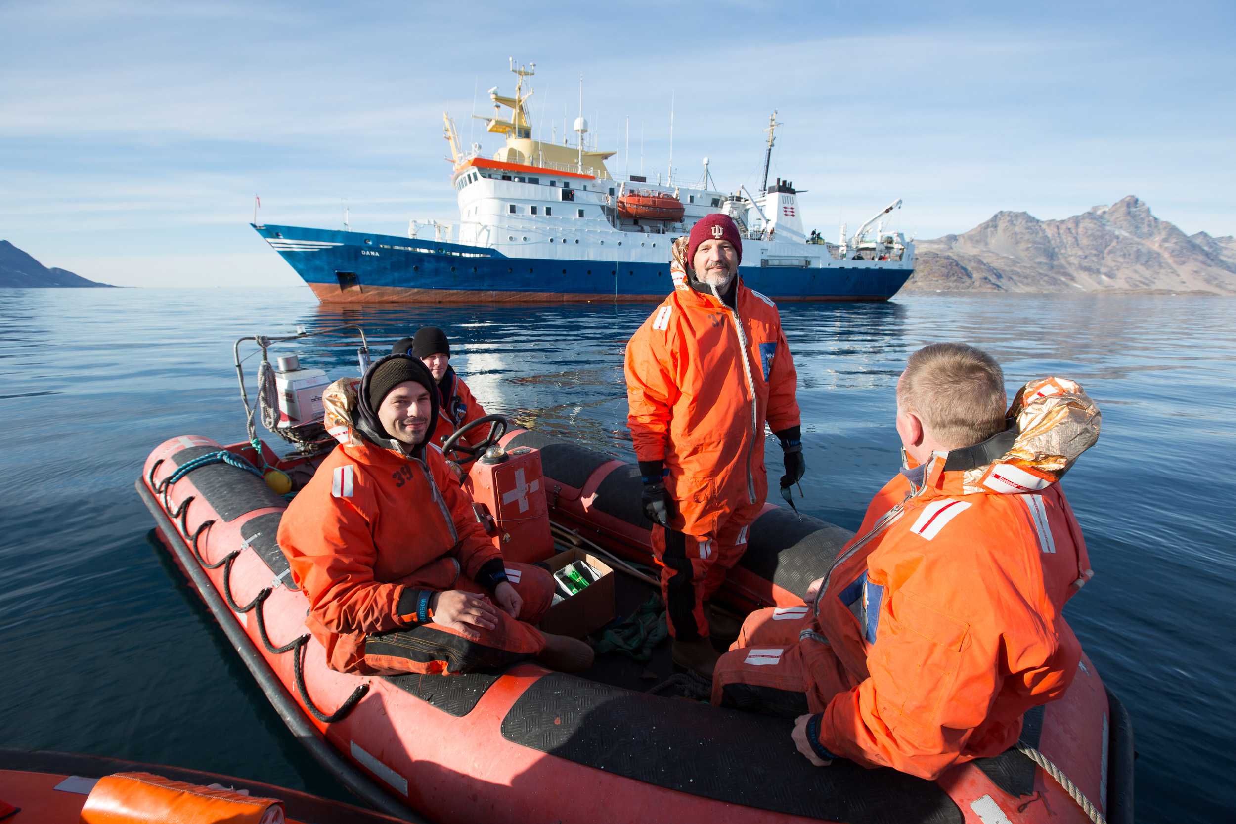 Professor Peter Bushnell and his tagging crew in Greenland. PHOTO/HENRICK SCHURMANN