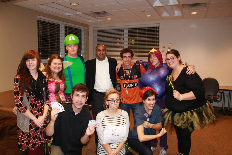 Costume winners from IU South Bend's Halloween Dance in 2013.