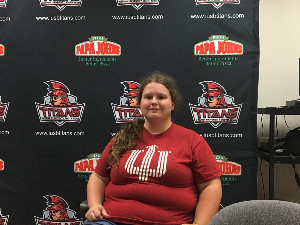 Miren Mosteller in the meeting room of the athletics office in the SAC.
PHOTO/Anthony Ayala