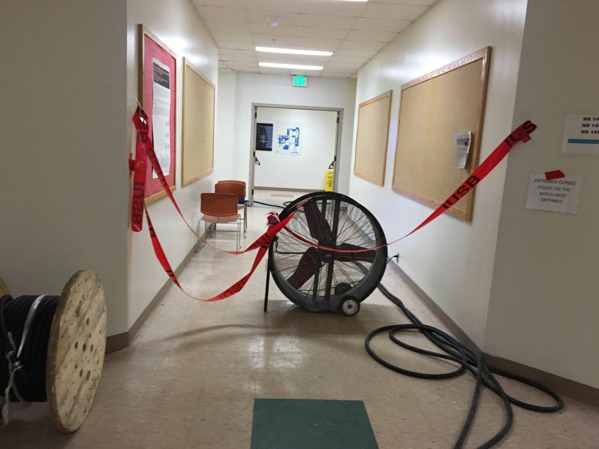 Director of Facilities Management, Michael Prater, said he expects the Education and Arts Building classrooms to be restored in two or three weeks. However, Northside will be a long-term project. Photo/Anthony Ayala