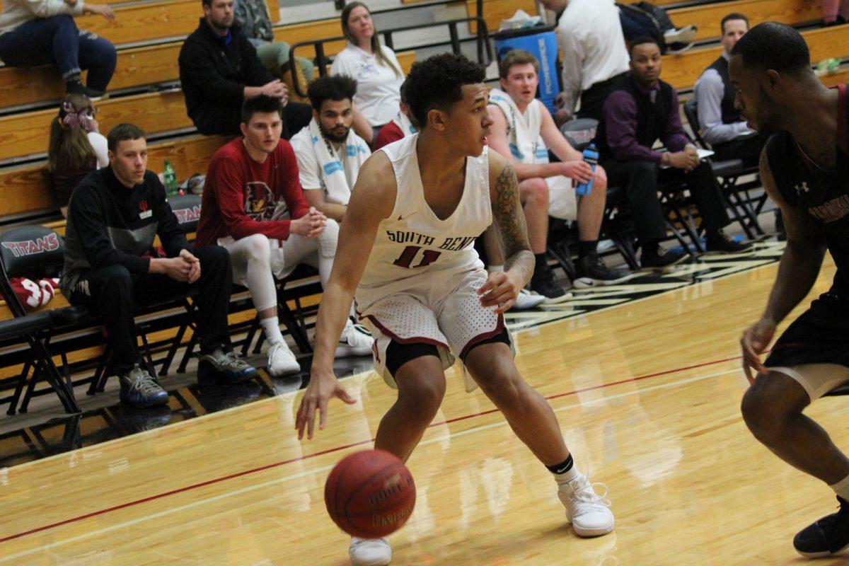 Dylan Allen would lead the team in points for the match-up, as the freshman tried to pull the Titans closer to victory before dropping another conference matchup. Photo/Casey McDonald