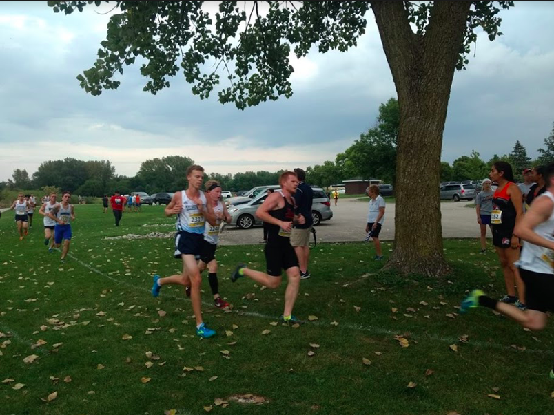 Jacob Kasarda starts off strong in the Titans first cross country meet of the season. Photo provided by Dave and Jennifer Kasarda.