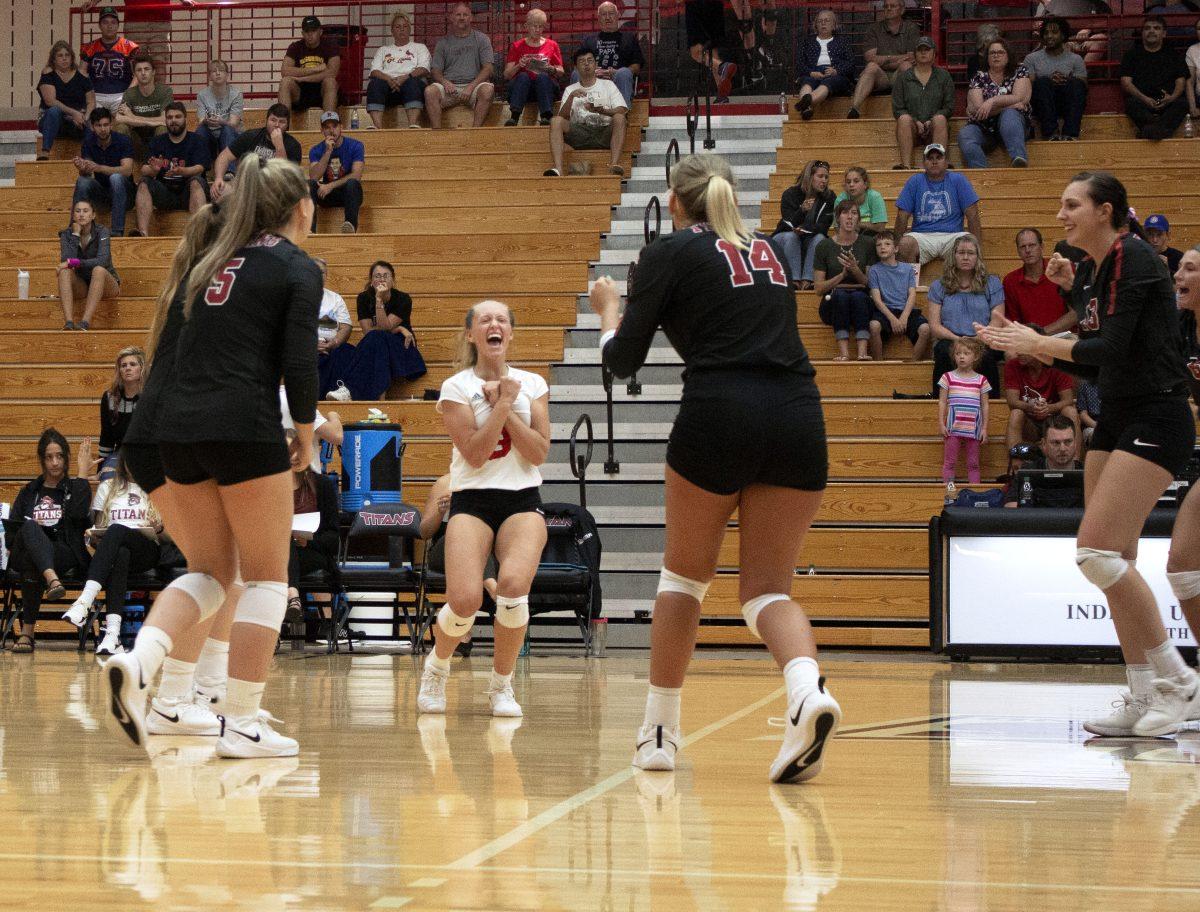 The Titans celebrate on Tuesday. PHOTO CREDIT/Savannah McClaslin