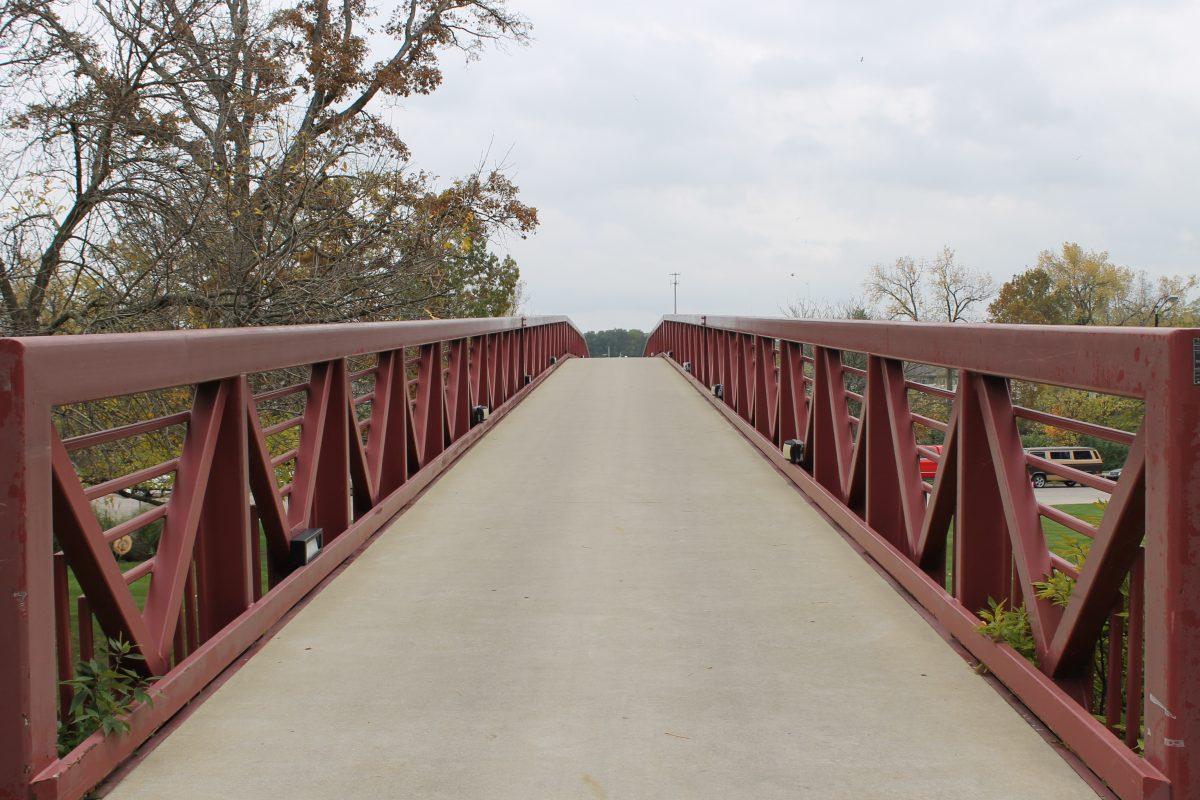The IU South Bend bridge, demonstrating the opportunities to connect. PHOTO CREDIT/Katelyn Firestein