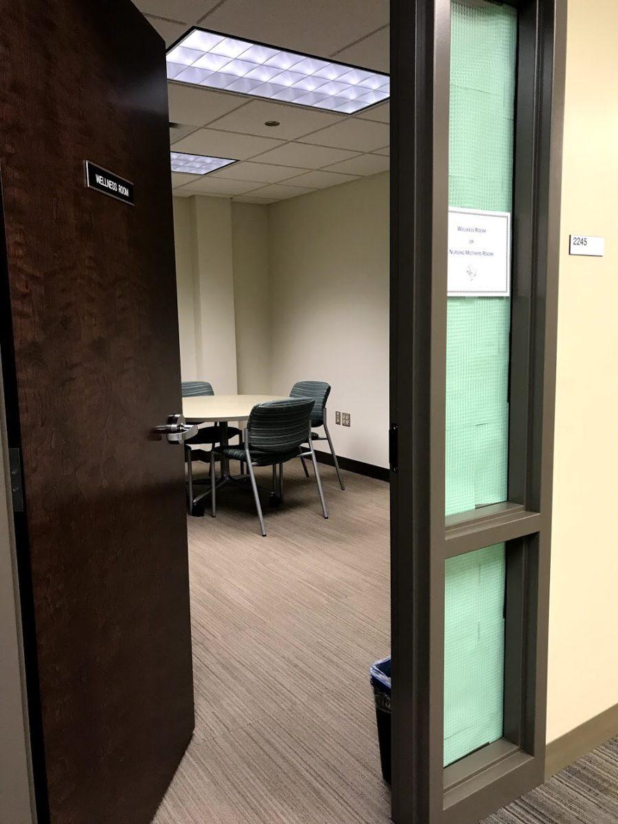 A peek into one of the available Wellness Rooms on campus. Photo by Ashley Cox
