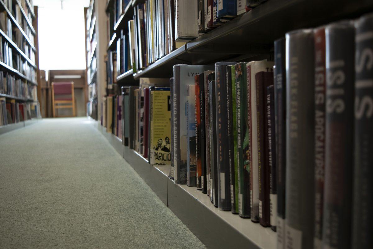The stacks located on the fourth floor of the Schurz Library. PHOTO BY/ CHRISTINA CLARK
