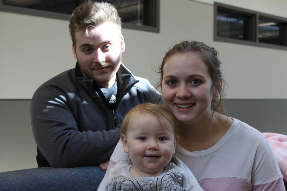 The Browning-Reynolds family pictured at IU South Bend. PHOTO BY/Katelyn Firestein