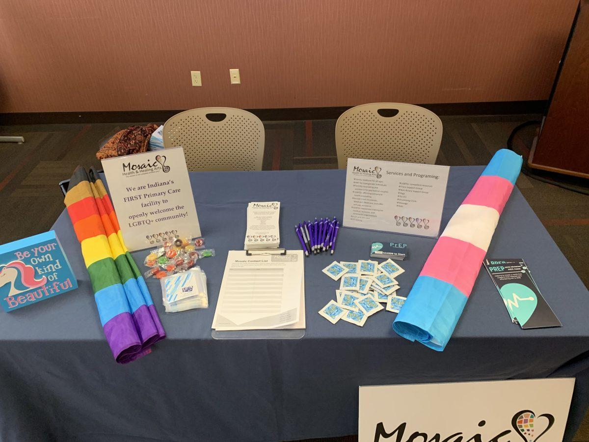 The Mosaic table is ready for students and their questions. Photo by/EMILY TRENT