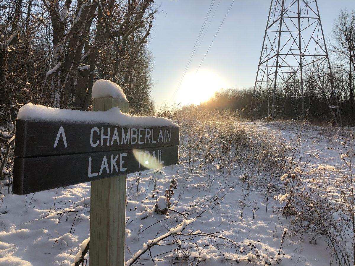 A look at the trail covered in snow as the sun rises this winter. Photo by/JOHN GRIFFEE
