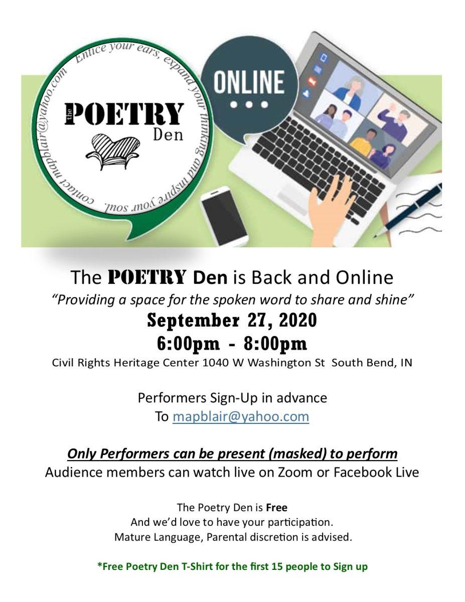 PoetryDen Flyer. Photo / Pam Blair.