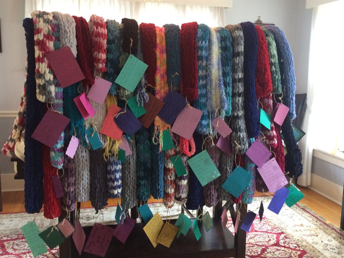 Scarves made by the honors program // Kate Luce.