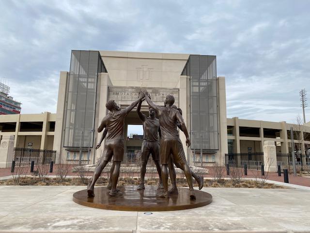 Dora Natella unveils Spirit of Indiana at Memorial Stadium